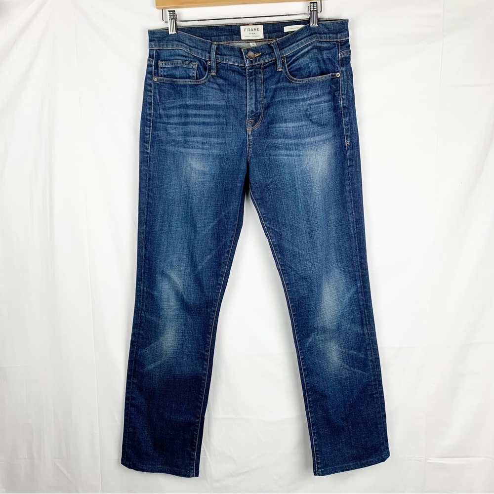 FRAME DENIM Men’s L’Homme Slim Straight Dark Wash Jeans Waist size 34 Inseam 29